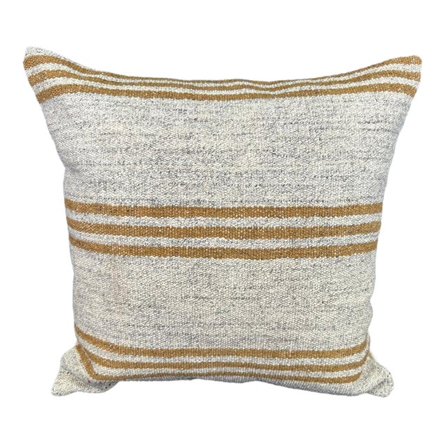 Turkish Hemp Pillow Cushion Natural Beige Brown Cushion Cover 20"x20" For Sale