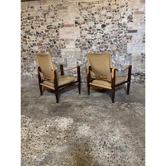 KK47000 Safari Chairs in Leather attributed to Kaare Klint for Carl Hansen & Søn, 2010s, Set of 2 For Sale - Image 14 of 18
