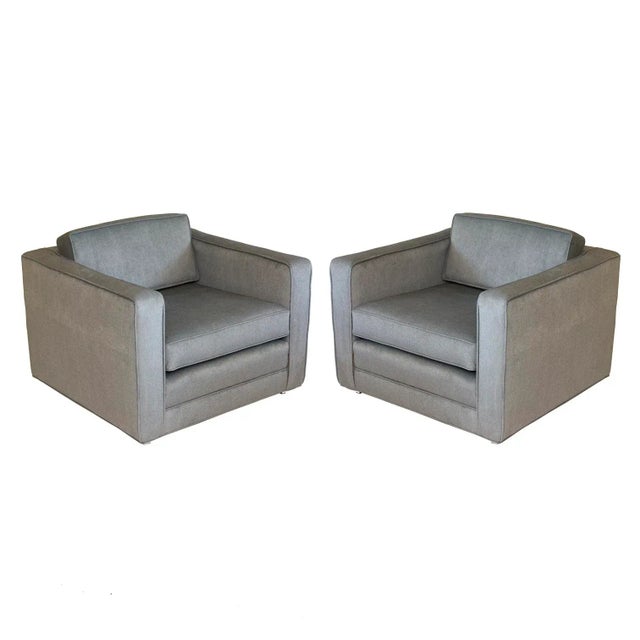 Gray Pair of Charles Pfister Cube Lounge Chairs for Knoll For Sale - Image 8 of 8