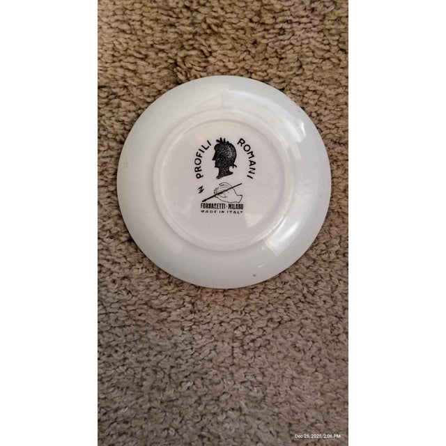 Fornasetti 1950s Piero Fornasetti Profili Romani Coaster For Sale - Image 4 of 8