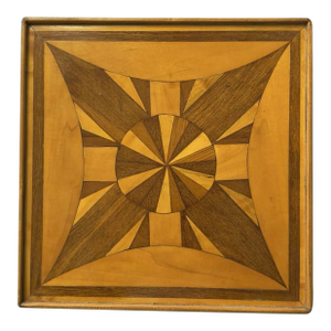 Vintage Hand Carved Folk Art Marquetry Abstract Geometric Sculpture