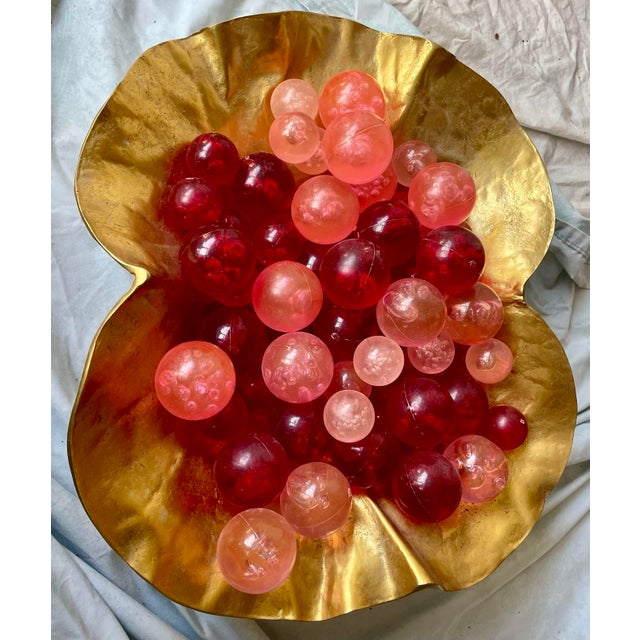 Harvin Virginia Metalcrafters Large Lotus Anodized Gold Aluminum Bowl on Stand For Sale - Image 11 of 12