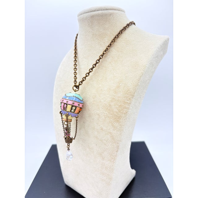 Vintage Kirk’s Folly Guardian Angel Hot Air Balloon Necklace • Mint With Tag For Sale - Image 4 of 14