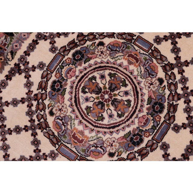 Textile Shabby Chic Pak-Persian Ivory/Blue Wool Rug - 2'7'' X 4'3'' For Sale - Image 7 of 9