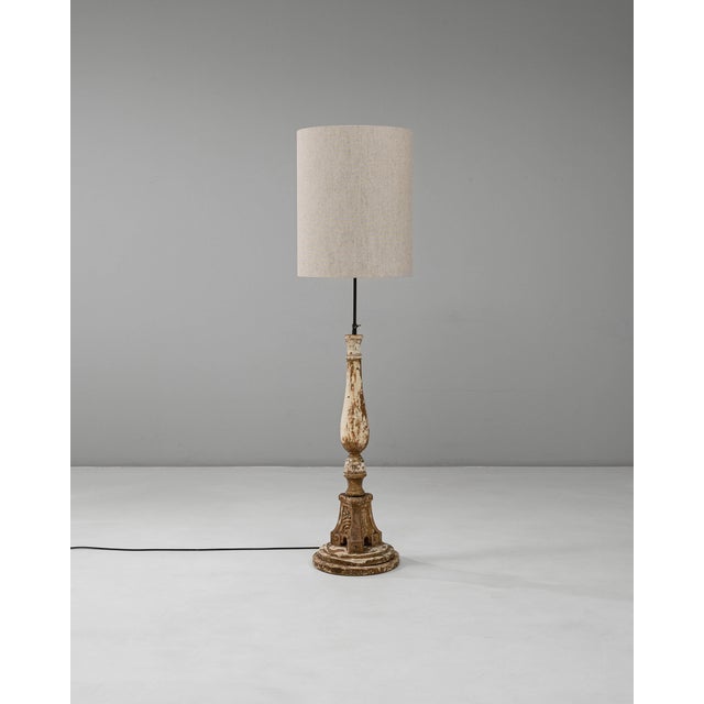 19th Century French Neoclassical Wood Patinated Floor Lamp Extra Large 5 Feet For Sale - Image 16 of 18
