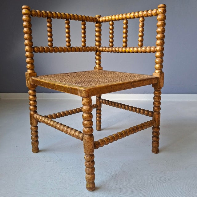 1950s Golden Dutch Bobbin Chair, 1950s For Sale - Image 5 of 8