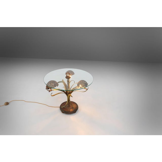 Mid-Century Modern Hollywood Regency French Coffee Table with Lightning in Brass Flowers, 1950s For Sale - Image 3 of 18