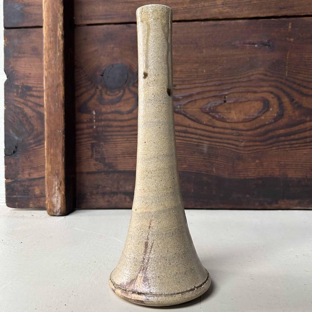 Ceramic Japanese Ikebana Flower Vase by Fujiwara Shōzan, 1960s For Sale - Image 7 of 17