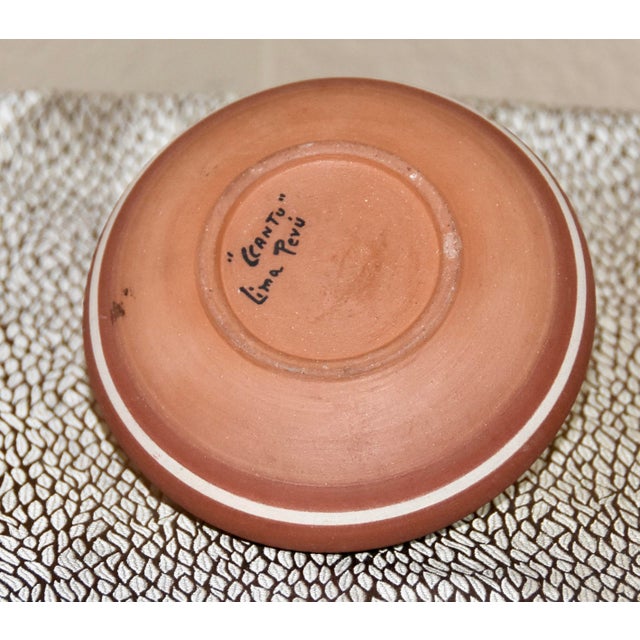 Tribal Vintage Hand Crafted Ccantu Red Clay / Barro Rojo Seed Pot Peruvian Primitive Pottery For Sale - Image 3 of 6