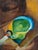 Dynamic mid-century abstract titled "Blend" by Sausalito, California bay area artist Jeffrey Simpson, (American, 20th...