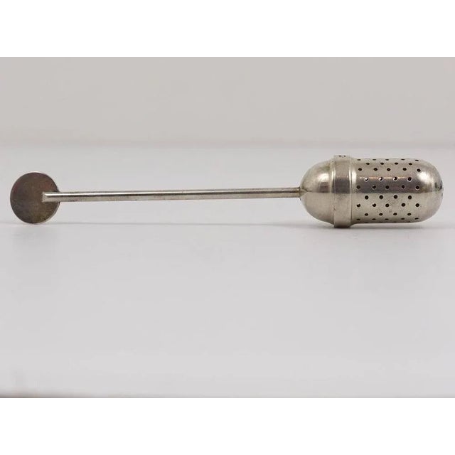 Metal Bauhaus Silver Plated Tea Ball Diffuser attributed to Christian Dell, Weimar, Germany, 1920s For Sale - Image 7 of 9