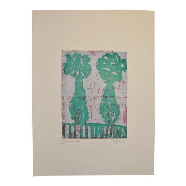 Arthur Krakower "Twin Vases" Original Monotype Early 21st Century For Sale