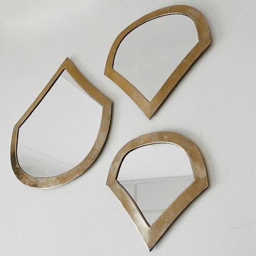 Moroccan Brass Water Drop Mirrors, Set of 3 For Sale - Image 5 of 8