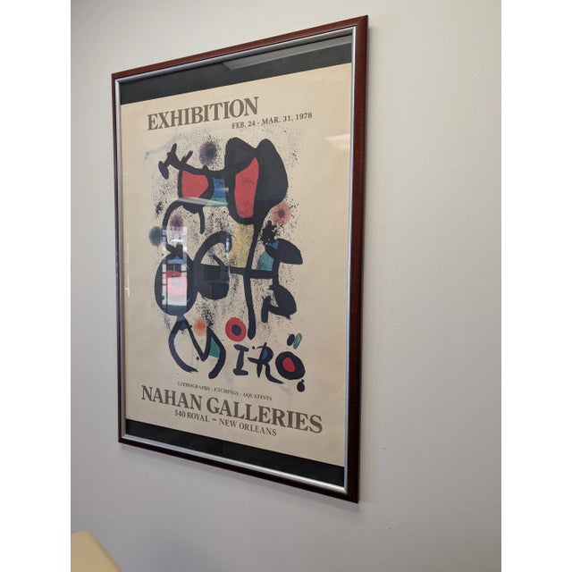1970s Framed Miró "Bronzes" Exhibition Poster Print For Sale - Image 5 of 6