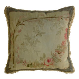 Circa 1860 Antique French Aubusson Tapestry Pillow For Sale
