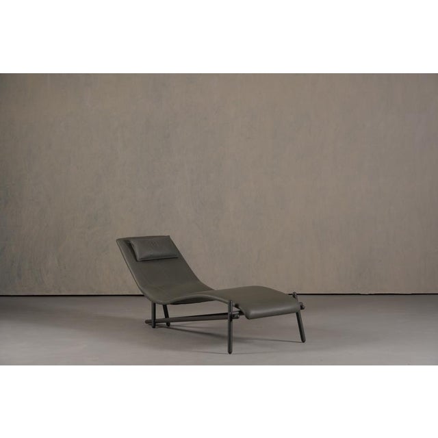 Grey Leather Donovan Chaise Longue by Giuseppe Vigano for Cattelan, Italy, 2000s For Sale - Image 10 of 10