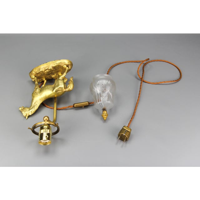 French Bronze Table Lamp with Horse Sculpture, 1950s For Sale - Image 17 of 18