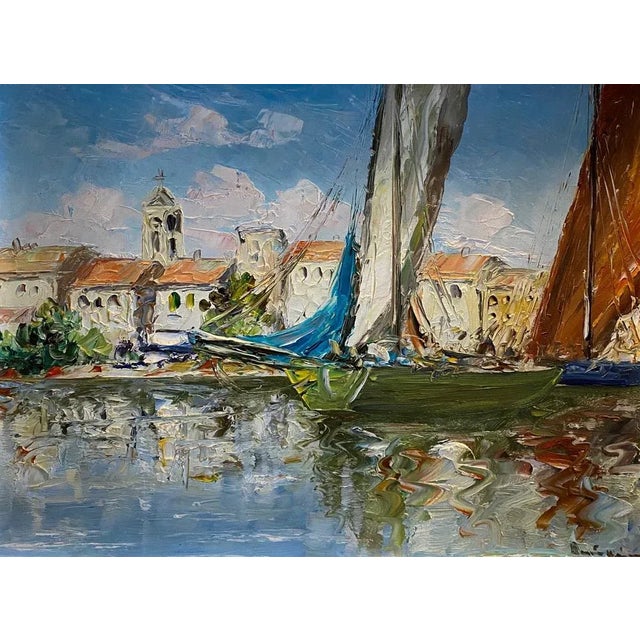 Bürgisser, Port Provençal, 1950s, Oil on Board For Sale - Image 10 of 10