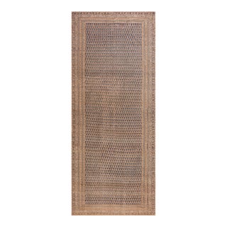 Formidable Brown Background Color With Dots Patterns Antique Persian Malayer Rug For Sale