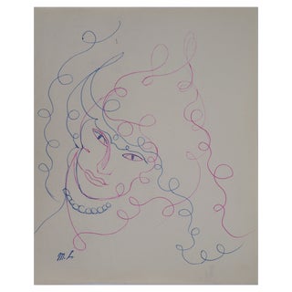 Marie Laurencin, Woman with Pearls, Original Pencil Drawing For Sale