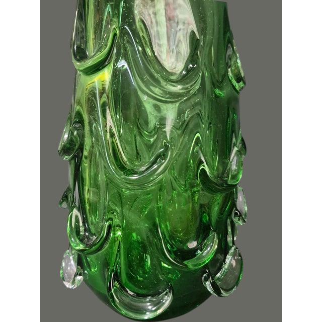 Glass Hand Blown Italy Art Glass Green Christmas Tree 16.5'' High For Sale - Image 7 of 10