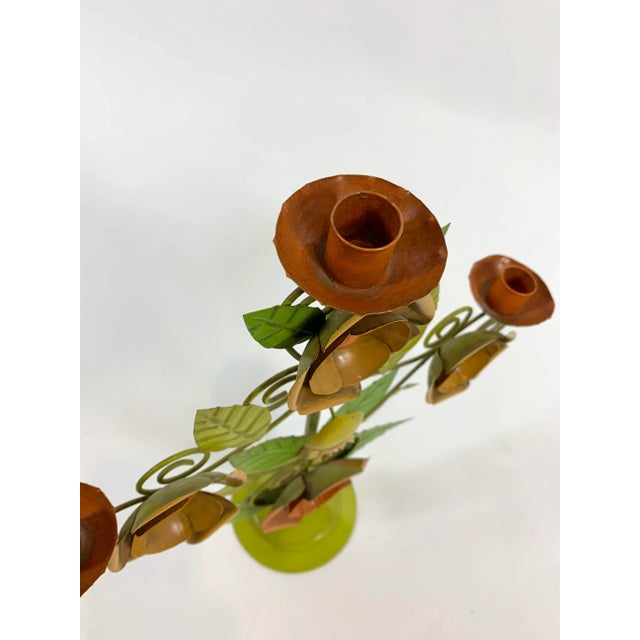 Mid 20th Century Tole Candelabra For Sale - Image 11 of 13