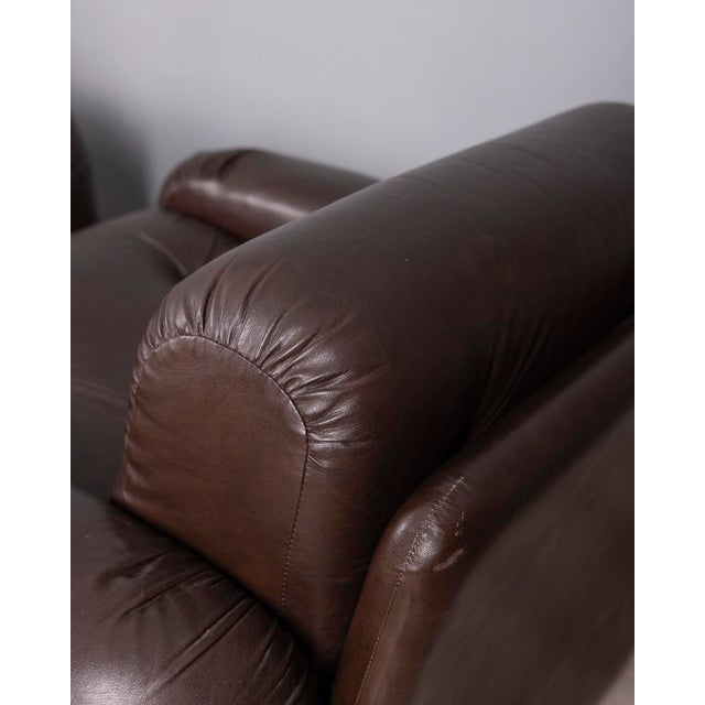 Vintage Armchairs in Brown Leather from Ceriotti, 1970s, Set of 2 For Sale - Image 6 of 12