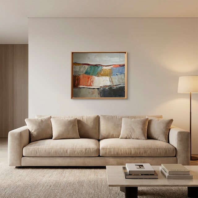 Beige Temps Calme, Abstract Landscape, Contemporary, Framed by Sophie Dumont For Sale - Image 8 of 8