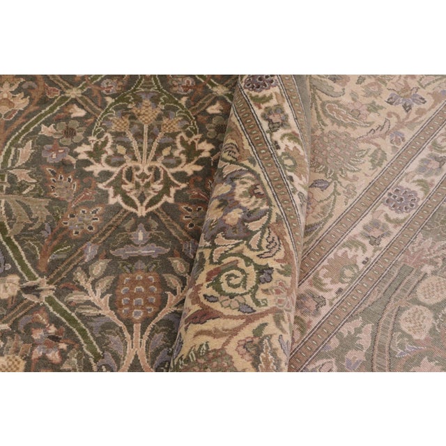 Textile Pak-Persian Green/Gold Wool Rug - 10'2'' X 14'3'' For Sale - Image 7 of 8