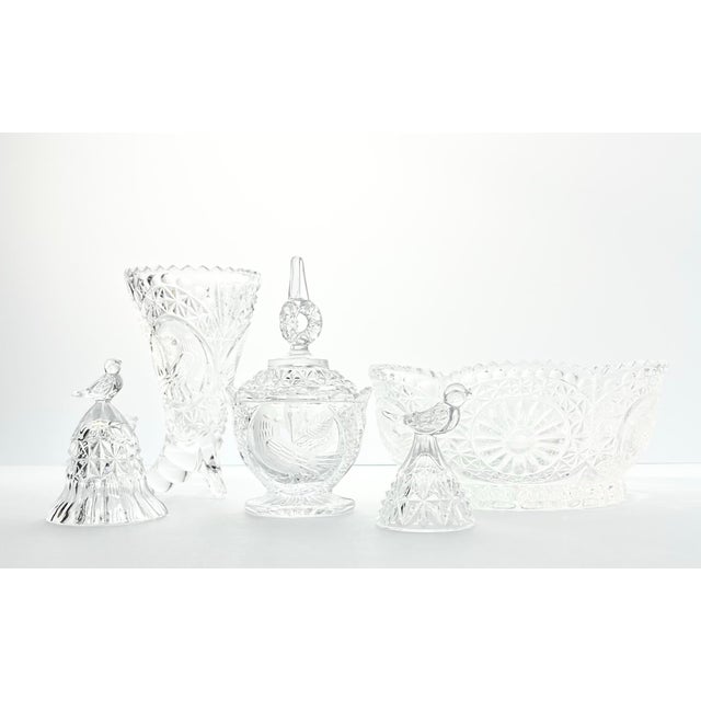 Hofbauer “Byrdes” 5-Piece Crystal Dinnerware Serving Hostess & Decor Set Good vintage condition. No chips, cracks, or...
