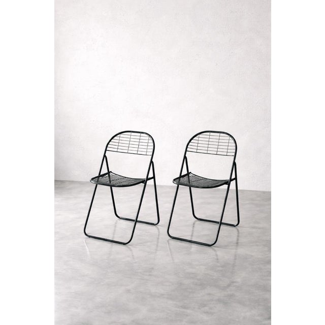Vintage Swedish Black Metal Åland Chairs by Niels Gammelgaard for Ikea, 1980s, Set of 5 For Sale - Image 10 of 18