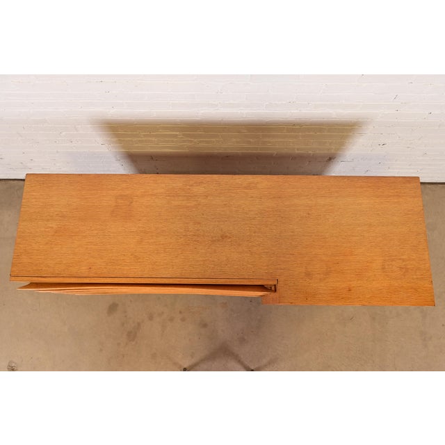 Harold Schwartz for Romweber Mid-Century Modern Sculpted Oak Tambour Door Dresser or Credenza, 1950s For Sale - Image 9 of 12