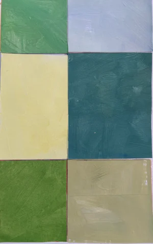 Lake Series, Abstract Landscape Painting Work on Paper by Bryan Young