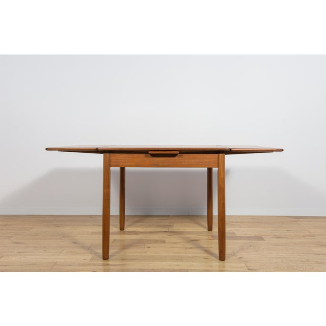 Mid-Century Square Extendable Teak Dining Table, Denmark, 1960s For Sale - Image 10 of 18
