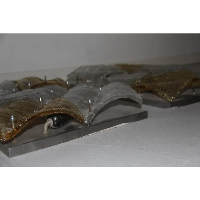 Gold Large Glass Sconces from Esperia, 1960s, Set of 2 For Sale - Image 8 of 9