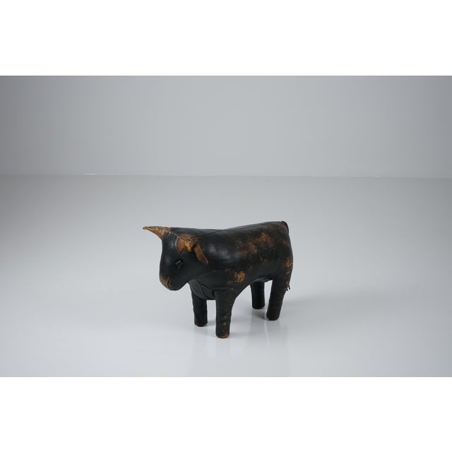 Animal Skin Leather Bull Stool by Dimitri Omersa for Valenti, 1965 For Sale - Image 7 of 17
