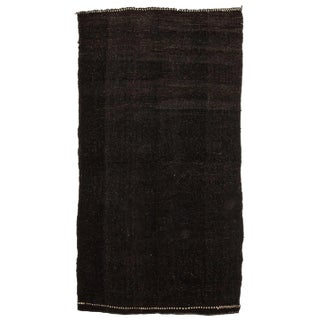1960s Vintage Dark Brown Goat Hair Kilim Rug- 5′5″ × 10′2″ For Sale