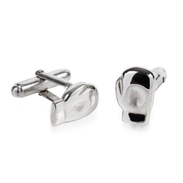 Silver Boxing Glove Cufflinks from Pushkin Alexander, Set of 2 For Sale - Image 3 of 4