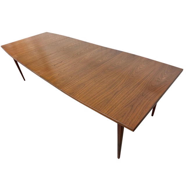 Mid-Century Modern Banquet Size Walnut Dining Table For Sale - Image 12 of 13