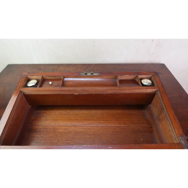 Large Antique Campaign Brass Mounted Writing Box, 1850 For Sale - Image 10 of 14