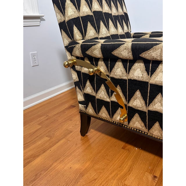 Bold Art Deco Black and Gold Luxe Lounge Chair For Sale In New York - Image 6 of 8