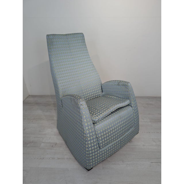 Mid-Century Upholstered High-Back Lounge Chair, 1959 For Sale - Image 12 of 13