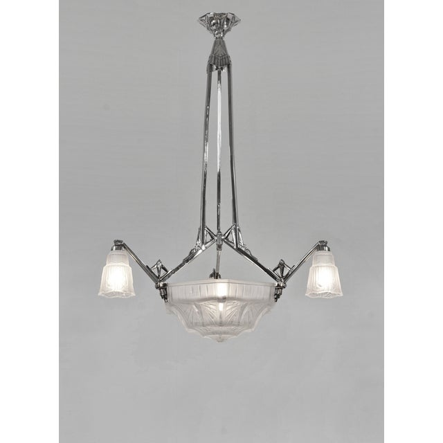 P. Maynadier French Art Deco Chandelier by P. Maynadier 1930 France For Sale - Image 4 of 13