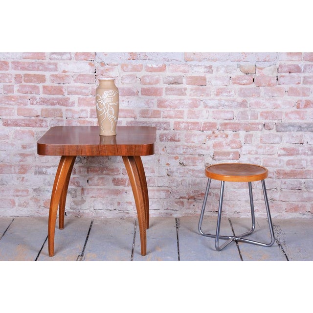 1930s Bauhaus Beech and Chrome Stool from Mücke-Melder, Czech, 1930s For Sale - Image 5 of 10