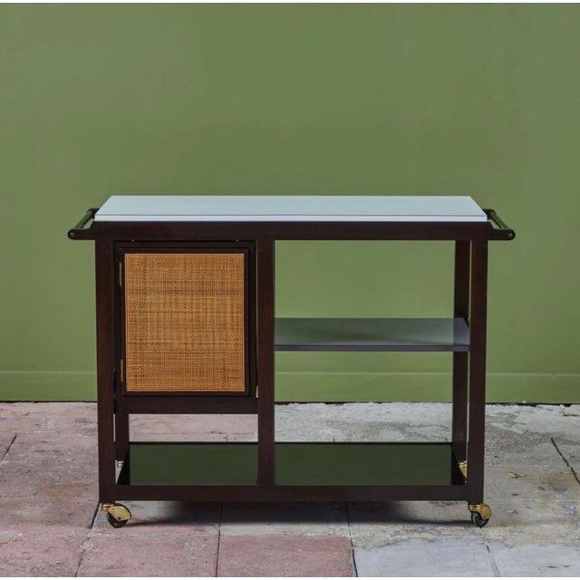 Mid-Century Modern 1960s Edward Wormley Bar Cart for Dunbar For Sale - Image 3 of 14