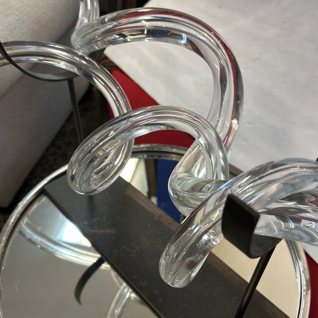 Contemporary Intertwining Blown Glass Sculpture Custom Mounted For Sale - Image 9 of 12