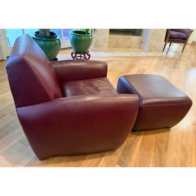 Animal Skin 1990s Iconic Dakota Jackson Ke-Zu Chair With Ottoman For Sale - Image 7 of 8