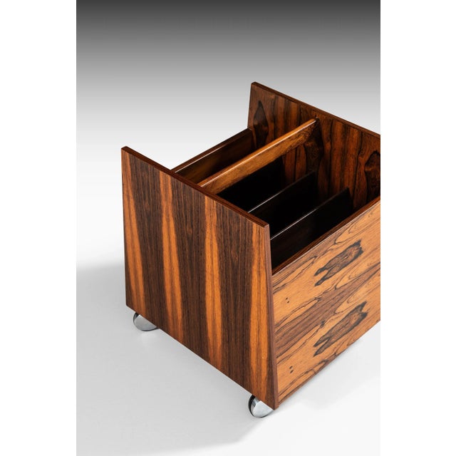Rosewood Magazine Rack by Rolf Hesland for Bruksbo, Norway, 1960s For Sale - Image 3 of 7