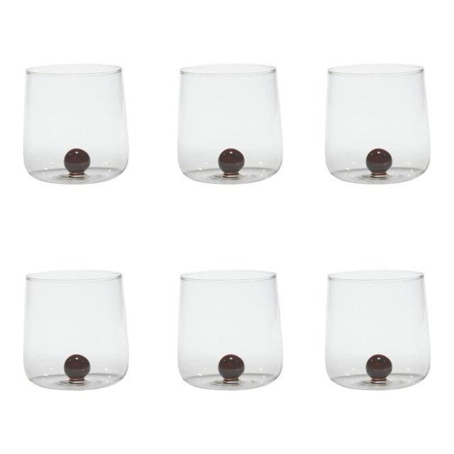 Bilia Tumbler in Amber - Set of 6 For Sale
