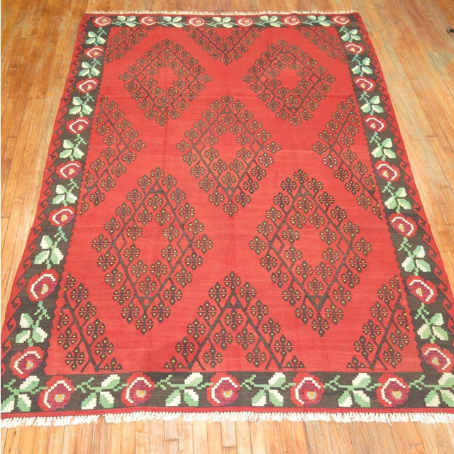 Zabihi Collection Vintage Besserabian Kilim Flat-Weave - 6'10" x 10'7" For Sale In New York - Image 6 of 6